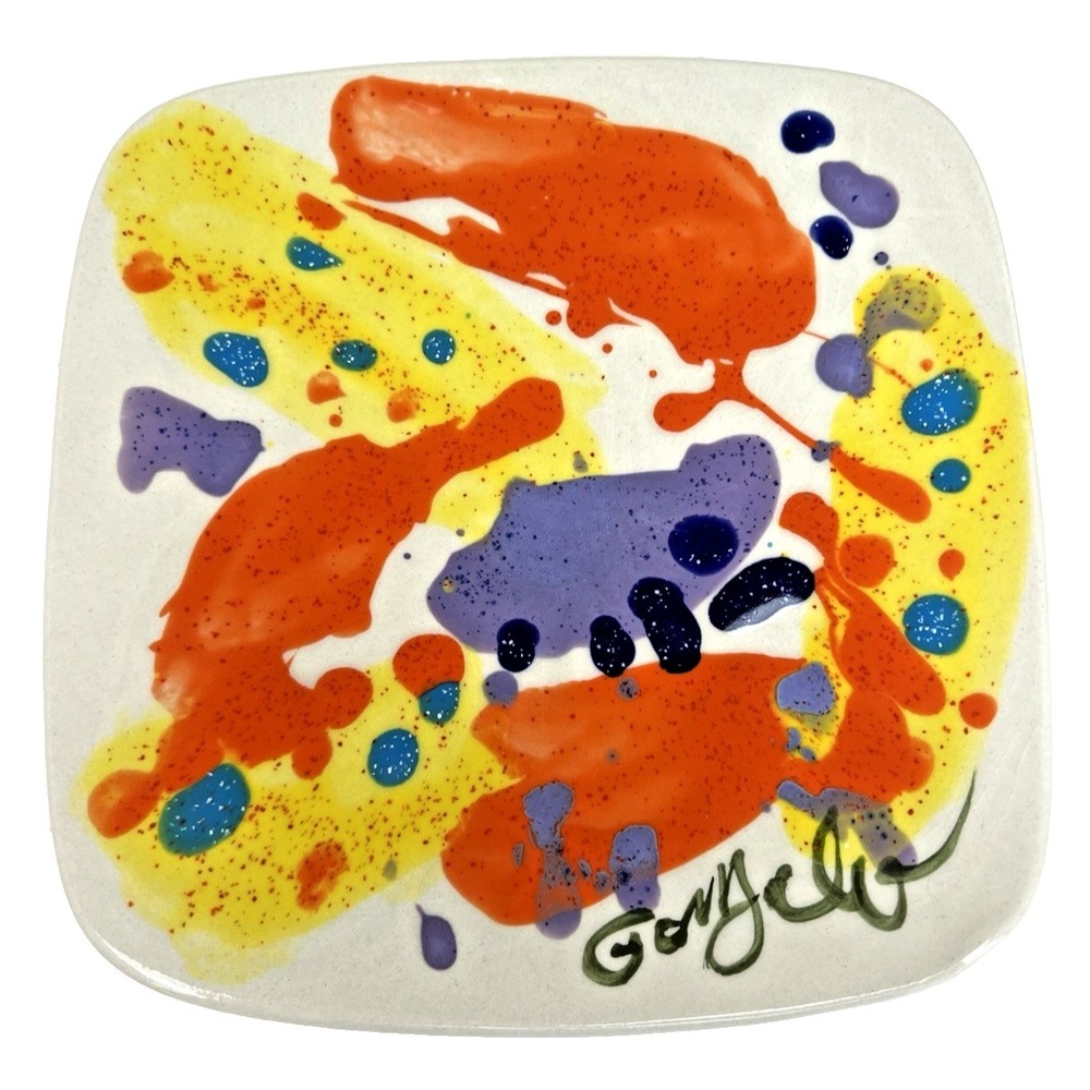 Hand Painted Art Pottery Plate Signed 6.5"